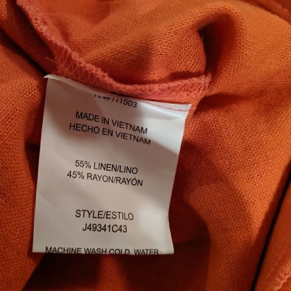 June & Hudson scalloped linen shorts orange large